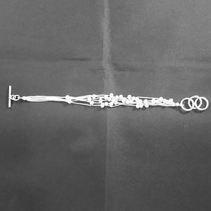 BRAND NEW STERLING SILVER BEADED BRACELET